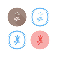 Flower with leaves Vector Icon
