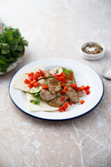 Roasted pork fillet with tomato salsa