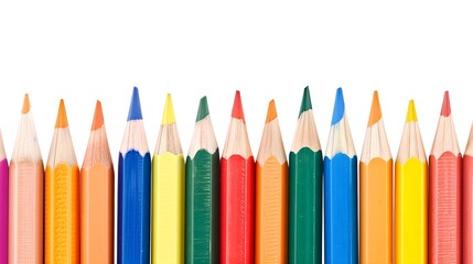 drawing colorful pencils on white background 