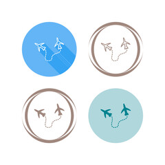 Round Travel Flights Vector Icon