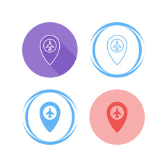 Airport Location Vector Icon