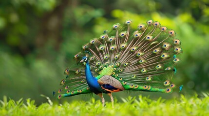 Obraz premium 2â€‹ Peacock in the wild with a tail 