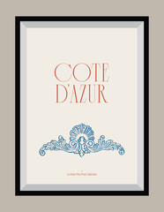 Minimal hand drawn vector dolce vita illustration with aesthetic quote in a poster frame. Matisse style illustrations.	