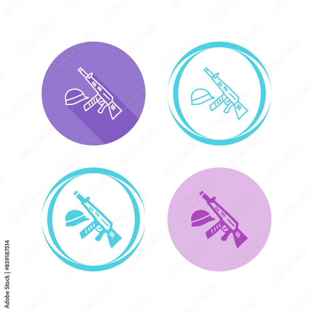 Wall mural Gun and Helmet Vector Icon