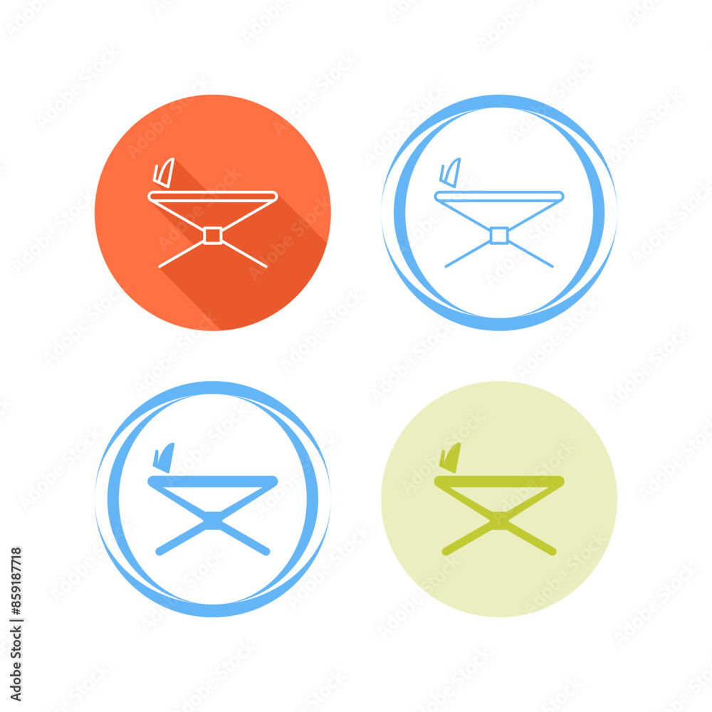 Sticker iron stand vector icon