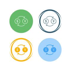 Dollar to Yen Vector Icon