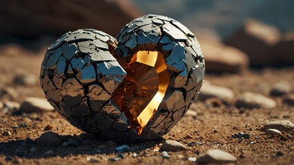 Wasted Love and Gem-Like Heart: A valuable heart that remains a gem-like love that heals from within alone even though it died because of the harsh experiences and rejection it had to face.
