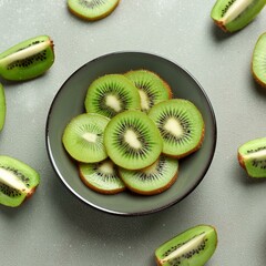 Fresh healthy kiwi fruit slices