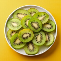Fresh healthy kiwi fruit slices