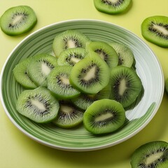 Fresh healthy kiwi fruit slices