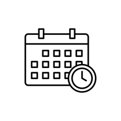 Calendar with Clock Icon Ideal for Scheduling and Time Management