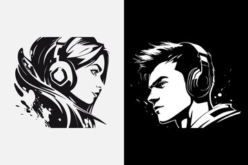 Gamers' silhouettes