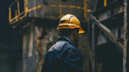 Fototapeta premium engineer wearing a safety helmet 
