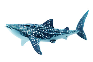 Obraz premium A detailed illustration of a whale shark with a blue and white spotted pattern. Perfect for marine life enthusiasts and educational purposes.