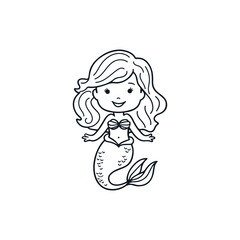 mermaid coloring page for kids
