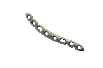 S Clavicle Anatomical Locking plate isolated on a white background. cut off