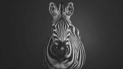 portrait of zebra. Black and white version. 