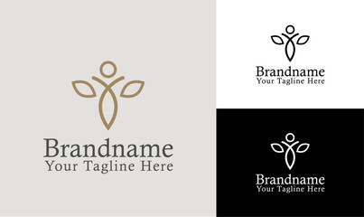 Abstract Human and Nature Logo Design in Neutral Tones