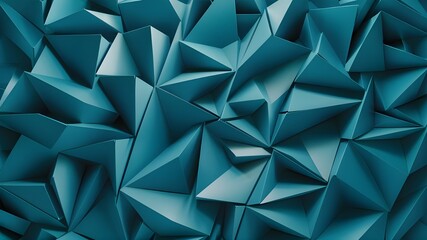 Fototapeta premium Abstract teal triangle pattern geometric background 3D rendering modern design Vector illustration