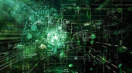 Fototapeta premium Abstract Digital Network and Data Flow