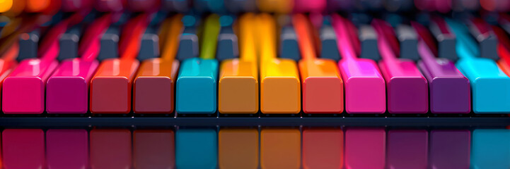 Obraz premium abstract colorful piano keyboard design background