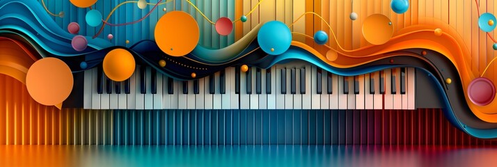 abstract colorful piano keyboard design background