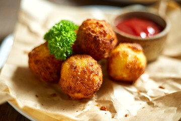 Deep fried cheese balls