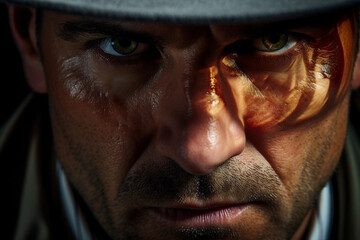 Creative AI generated picture vintage spy movie style secret agent person at work