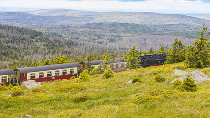 The Brocken railway descends into the valley