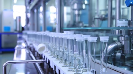 Obraz premium medicals test tubes production line
