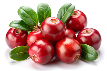 ripe cranberries. isolated on a white background.