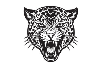 angry jaguar silhouette vector style © Das_Design