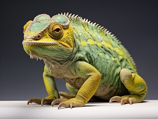 Obraz premium A Portrait of a chameleon on an isolated background
