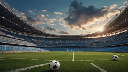 Soccer football stadium background 4k