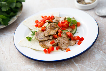 Roasted pork fillet with tomato salsa