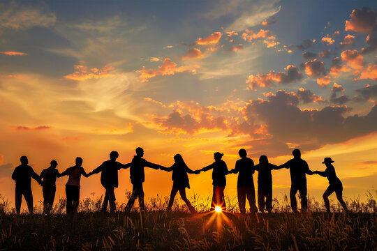 Group of people helping nature