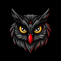 Fototapeta premium Owl head mascot logo background