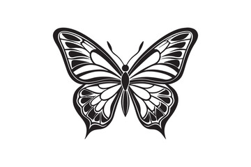 butterfly silhouette vector style white background