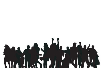 Naklejka premium vector silhouette crowd people illustration