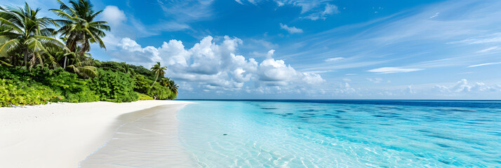 beautiful beach with blue sky