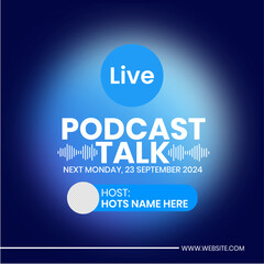 Podcast banner  template design vector