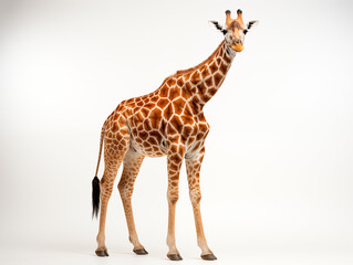 Naklejka premium A Portrait of a giraffe on an isolated background