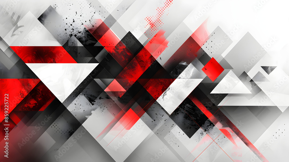 Poster Design a compelling geometric presentation with Red white