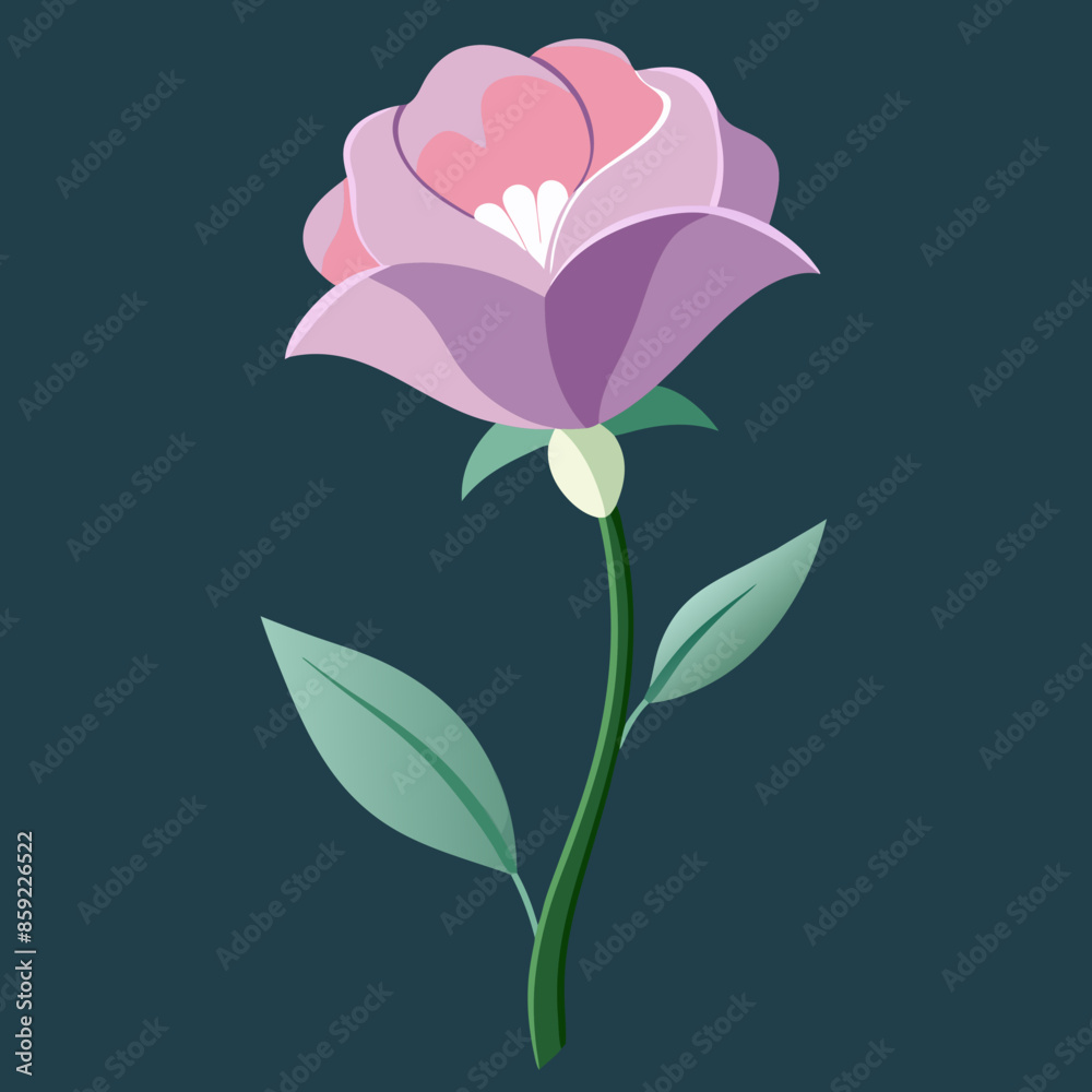 Sticker vector illustration of flower eustoma