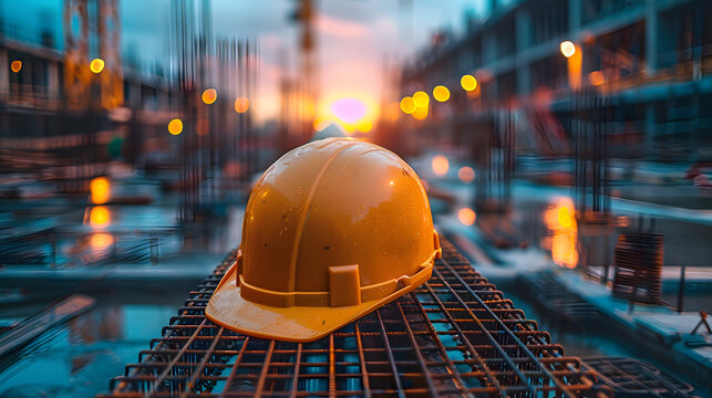 Emphasizing Safety Gear at a Construction Site. Concept Construction Site, Safety Gear, Importance, Preventive Measures, Worksite Protection