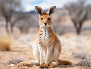 Fototapeta premium A Portrait of a kangaroo on an isolated background