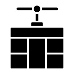 Cable car cabin Glyph Icon