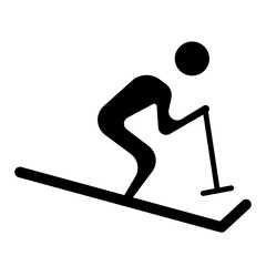 Skiing Glyph Icon