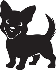cute dog silhouette vector style white background