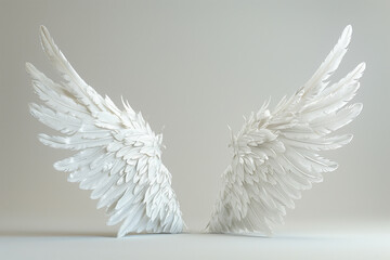 Light background with white feathered wings